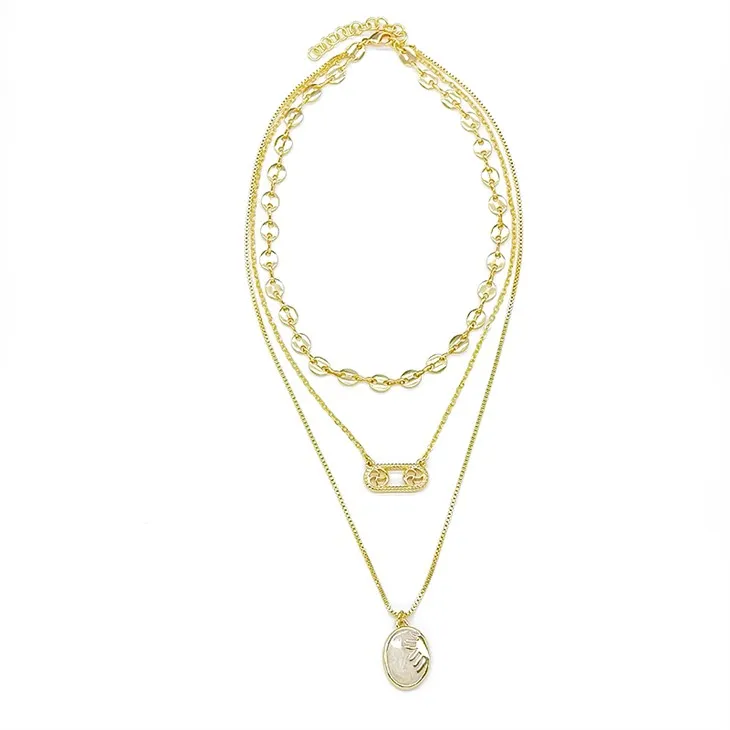 Colier stratificat cu zodiac de aur